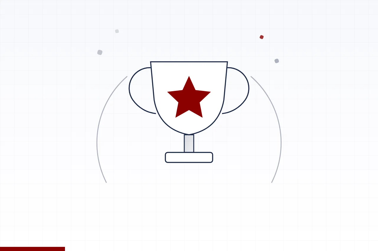 Illustration of a trophy with laurels and a star
